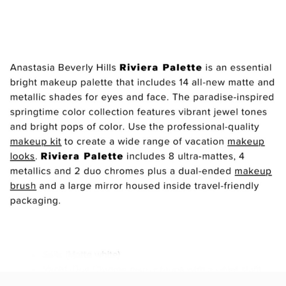 Riviera Eyeshadow Palette Anastasia Beverly Hills Discontinued NEW - Picture 3 of 14